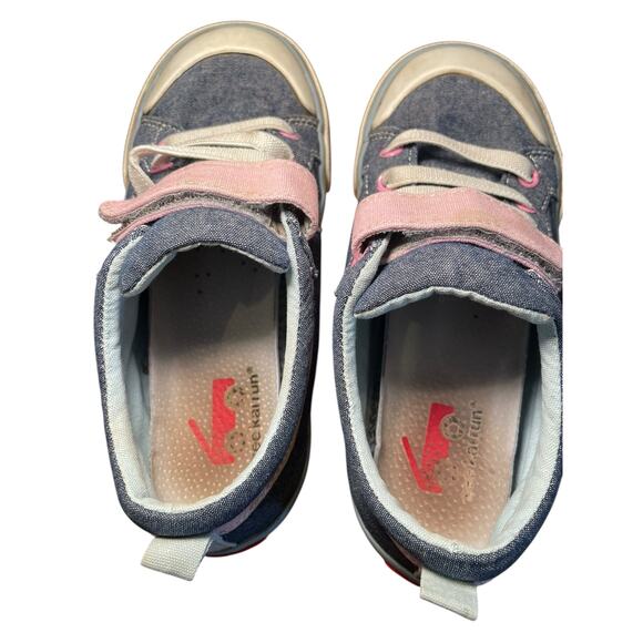 See Kai Run Girl 12.5 Kristin Chambray Denim Blue Pastel Rainbow Sneakers - Picture 6 of 12